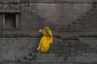 Lady In Stepwell Art Print