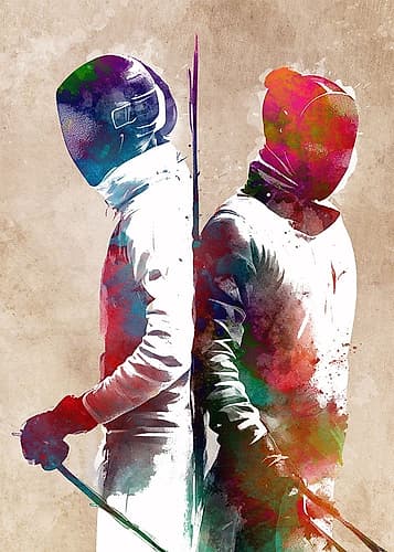 Fencing Sport Art 6 Games and Sports Print