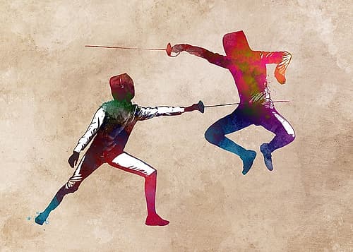 Fencers Sport Art 7 Art Print