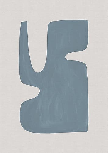 Mid Century Blue I Abstract Art Print