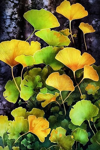 Ginko Biloba Leaves 8 Art Print