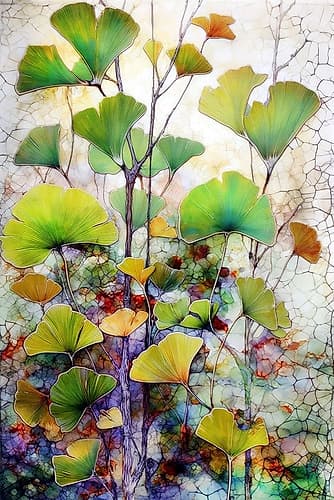 Ginko Biloba Leaves 7 Minimalist Print