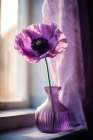 Purple Poppy In Vase Art Print