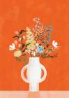 Flowers In Vase, Red Art Print