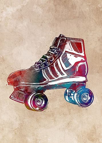 Roller Skates Sport Art Art Print