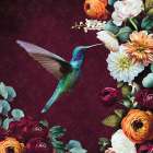 Hummingbird A Flowers Art Print
