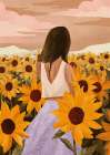 Sunflower Evenings Art Print