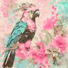 Cockatoos Pastel Garden Art Print