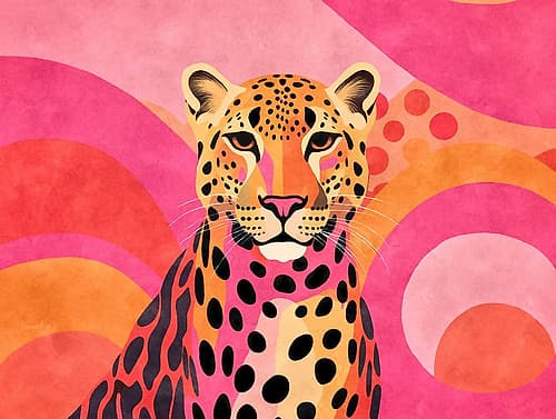 Fancy Cheetah 001 Art Print