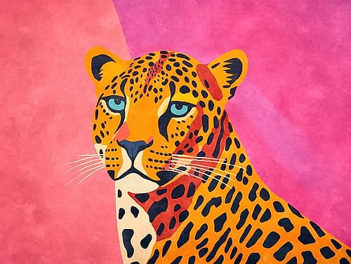 Fancy Cheetah 004 Art Print