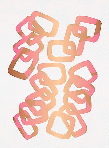 Gold Pink Rectangle Chain Art Print