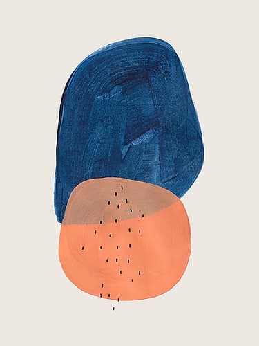 Bubble Teal Tan.Png Minimalist Print