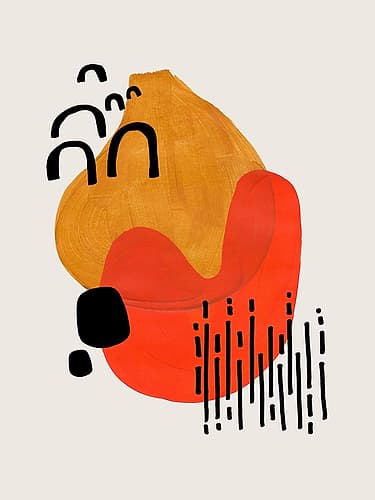 Mid Century Kiss.Png Abstract Art Print