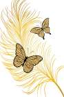 Golden Butterflies Art Print