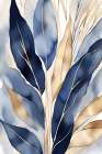Leaves In Blue 1 Art Print