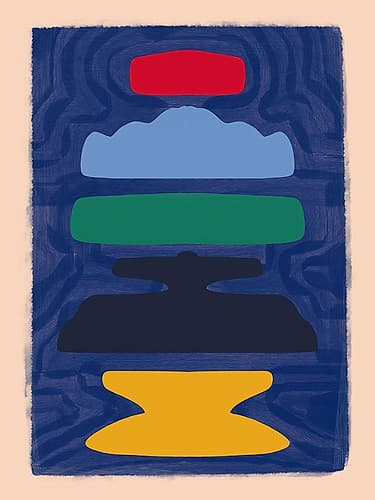 Black Organic Cut Out Minimalist Print