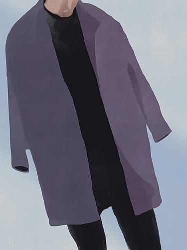 Purple Coat Minimalist Print