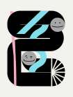 Geometric Loop Smiley Art Print