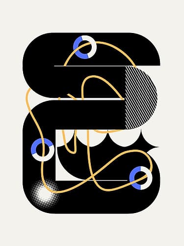 Geometrical Hoop In Loop Art Print