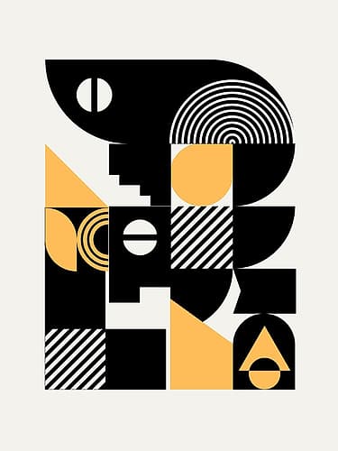 Geometrical Mechanical Abstract Minimalist Print