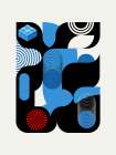Geometrical Design In Blue Art Print
