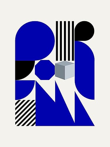 Geometrical Shapes And Cube Abstract Art Print