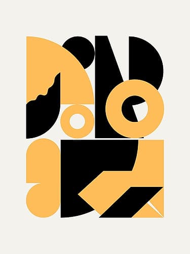 Abstract Geometrical Shapes In Yellow Art Print