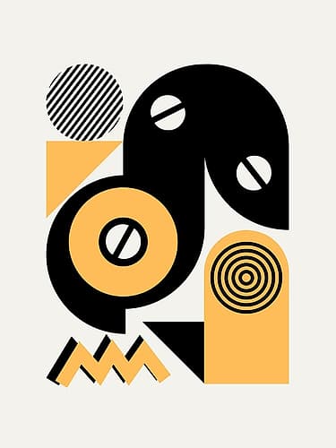 Geometrical Design In Yellow Art Print