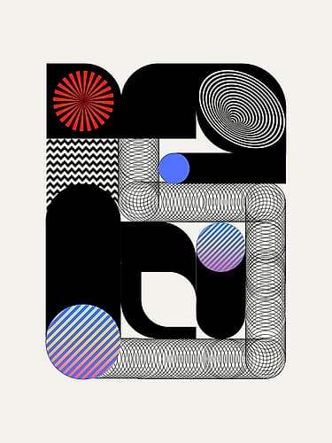 Geometrical Coils Art Print