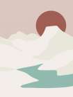 Minimal Volcanic Lake Art Print
