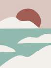 Minimal Snow River Art Print