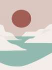 Minimal Sunset Beach Art Print