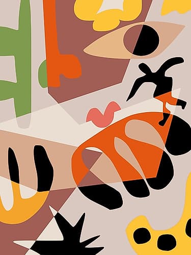 Jumpy Abstract Collage Art Print