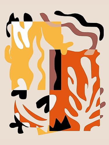 Coral Abstract Minimalist Print