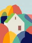 The Green Roof Cottage Art Print