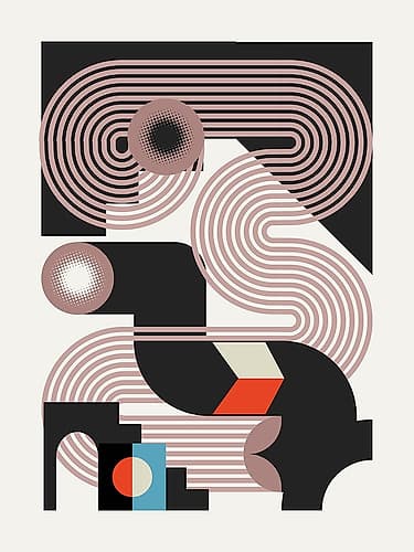 Geoemetrical End of Light Abstract Art Print