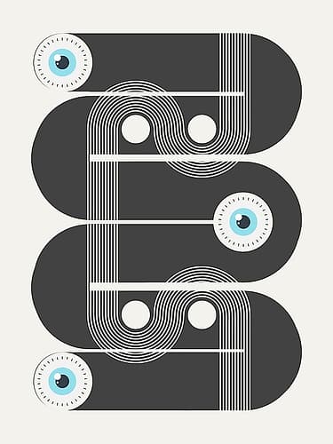 Geometrical Evil Eyes Minimalist Print