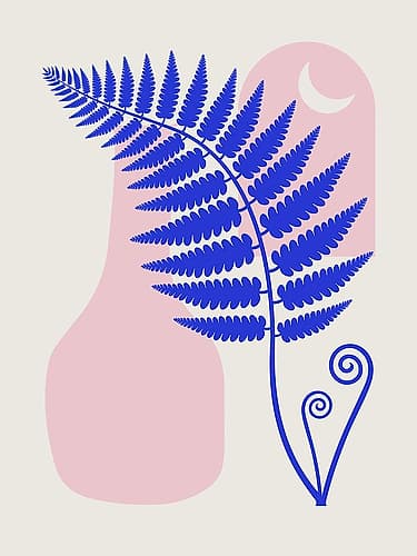 Fern and Vase Minimalist Print