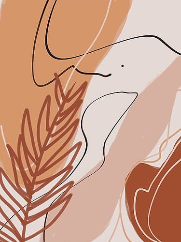Abstract Earth Tone Foliage Abstract Art Print