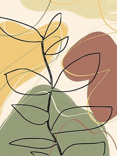 Abstract Foliage Line Art Minimalist Print