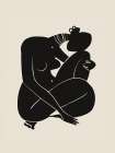 Baby Curl African Nude In Black Art Print