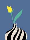 Black and White Striped Vase Art Print