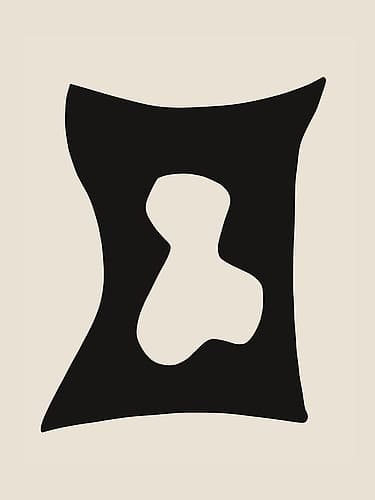Black Shape Cut Out Minimalist Print