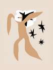 Dancing Stars White Floral Art Print