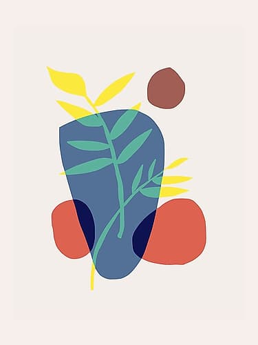 Leaf and Pebbles Art Print