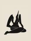 Long Hair Nude In Black Art Print