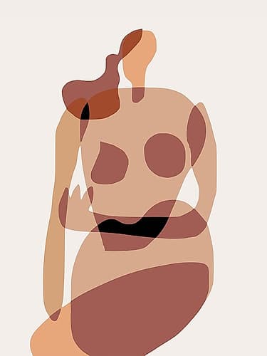 Madame In Earth Tone Figurative Print