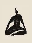 Meditating Nude In Black Art Print