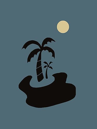 Minimal Night Island Minimalist Print