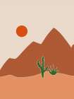 Mountains and Cactus Art Print